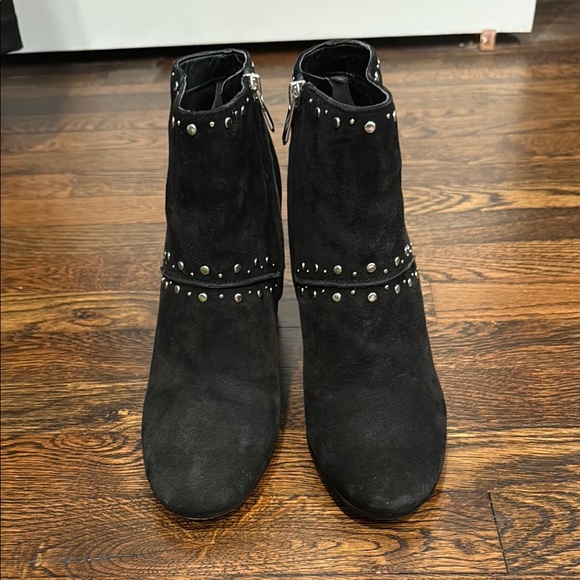 Sam Edelman Black Ankle Booties with Studded Detail - Picture 2 of 4